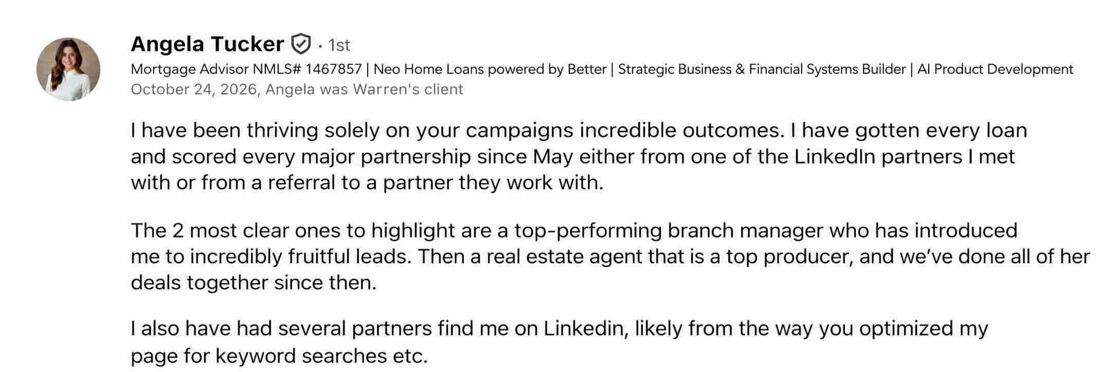 Client testimonial 1 from the Momo Marketing homepage